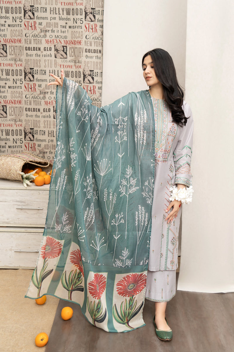 URGE - 3PC LAWN EMBROIDERED JA-24