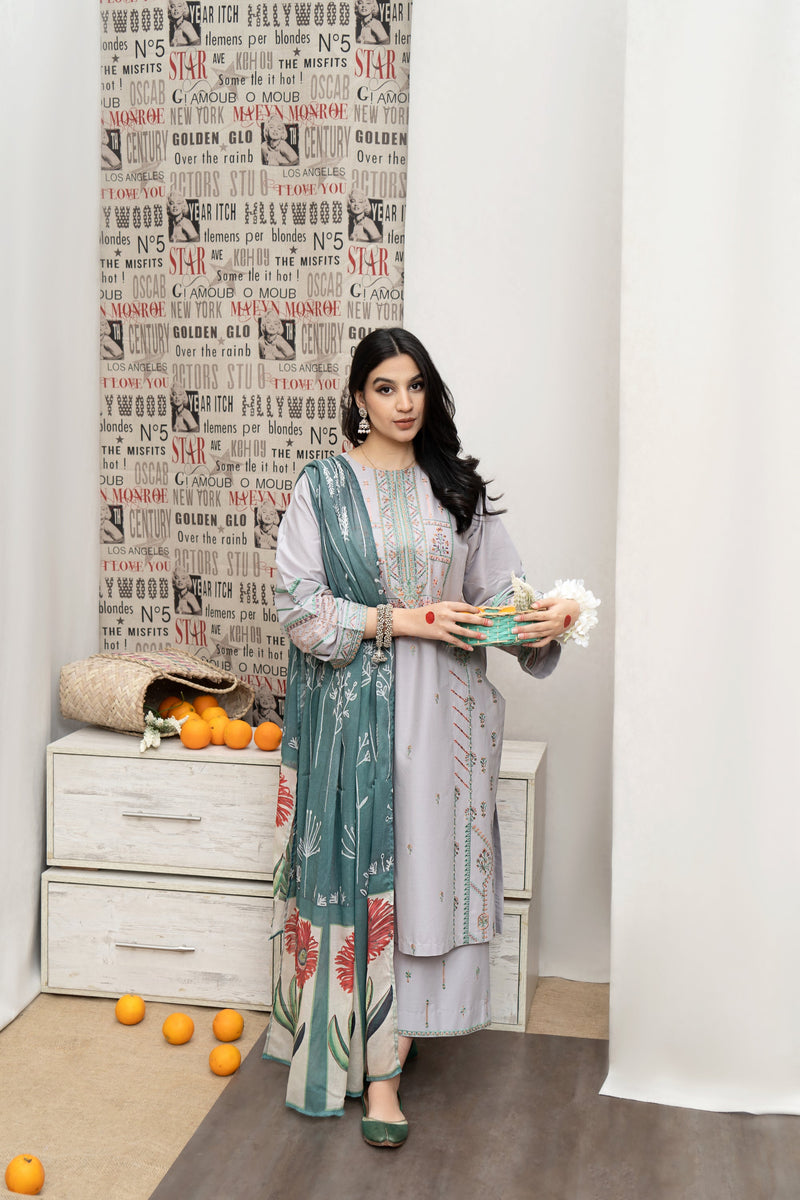 URGE - 3PC LAWN EMBROIDERED JA-24