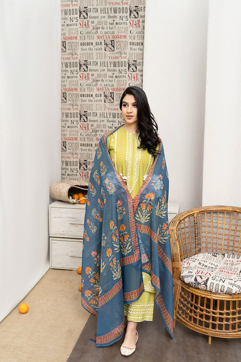 URGE - 3PC LAWN EMBROIDERED FL-S110