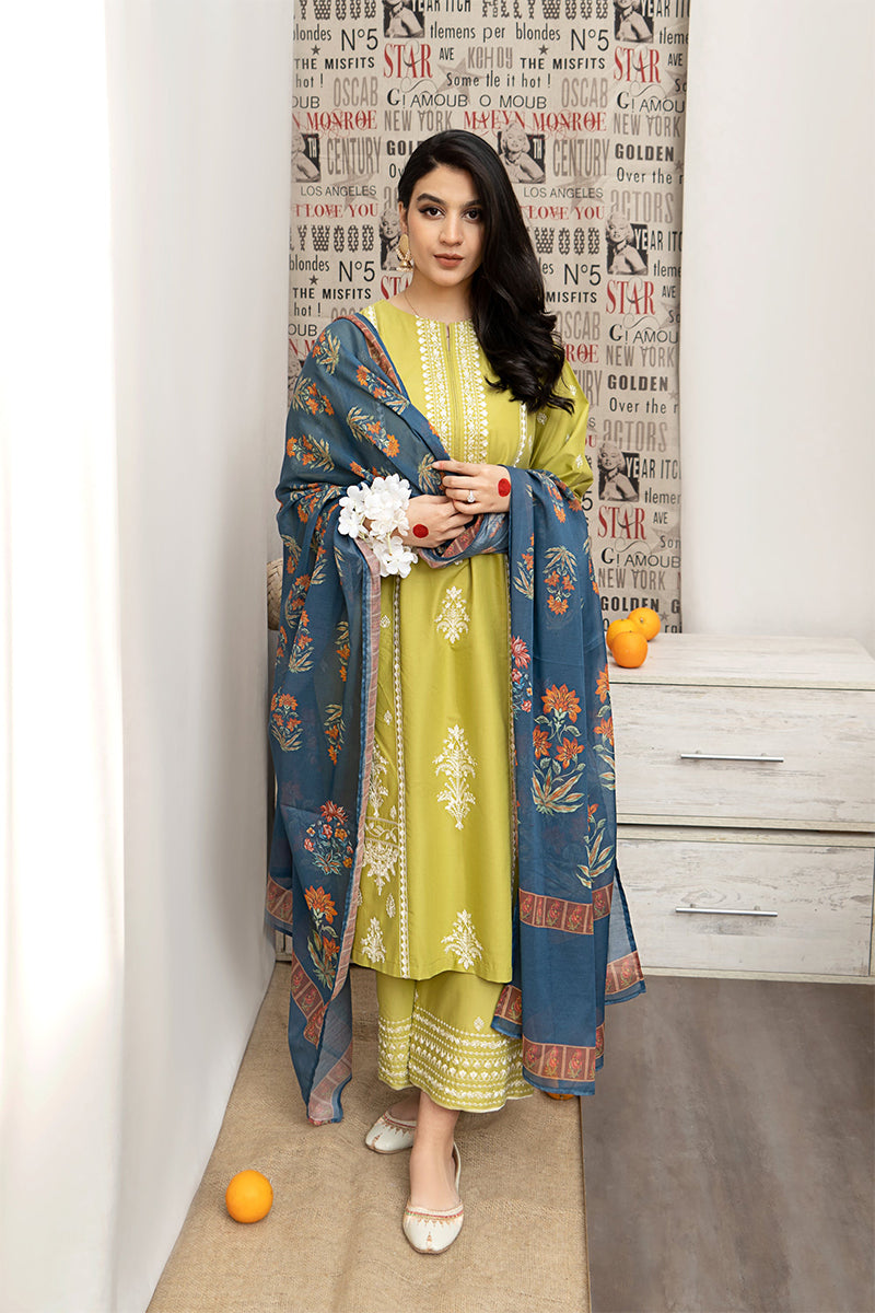 URGE - 3PC LAWN EMBROIDERED FL-S110