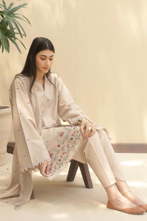 DYOT- 3PC LAWN EMBROIDERED FL-102