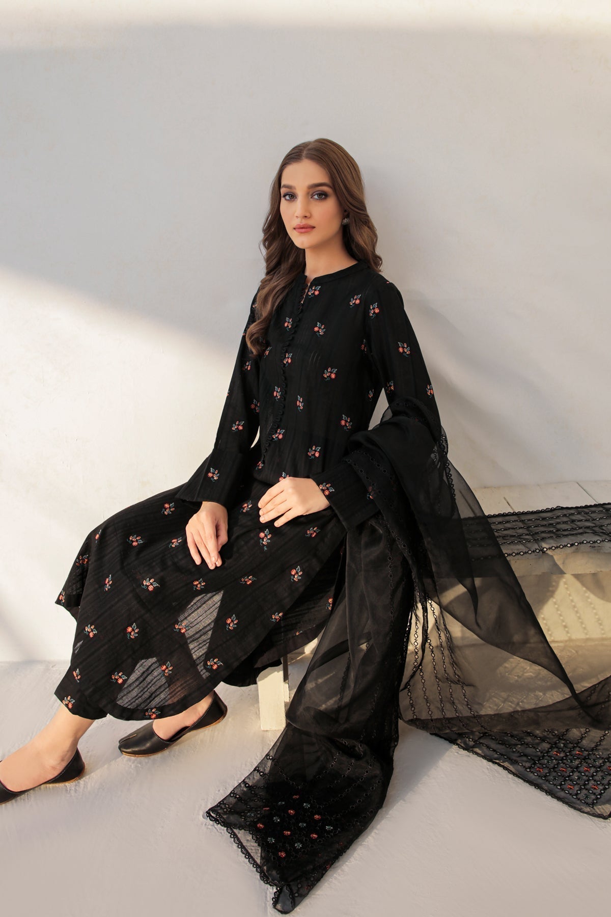 JAZMIN - 3PC LAWN EMBROIDERED FL-S40