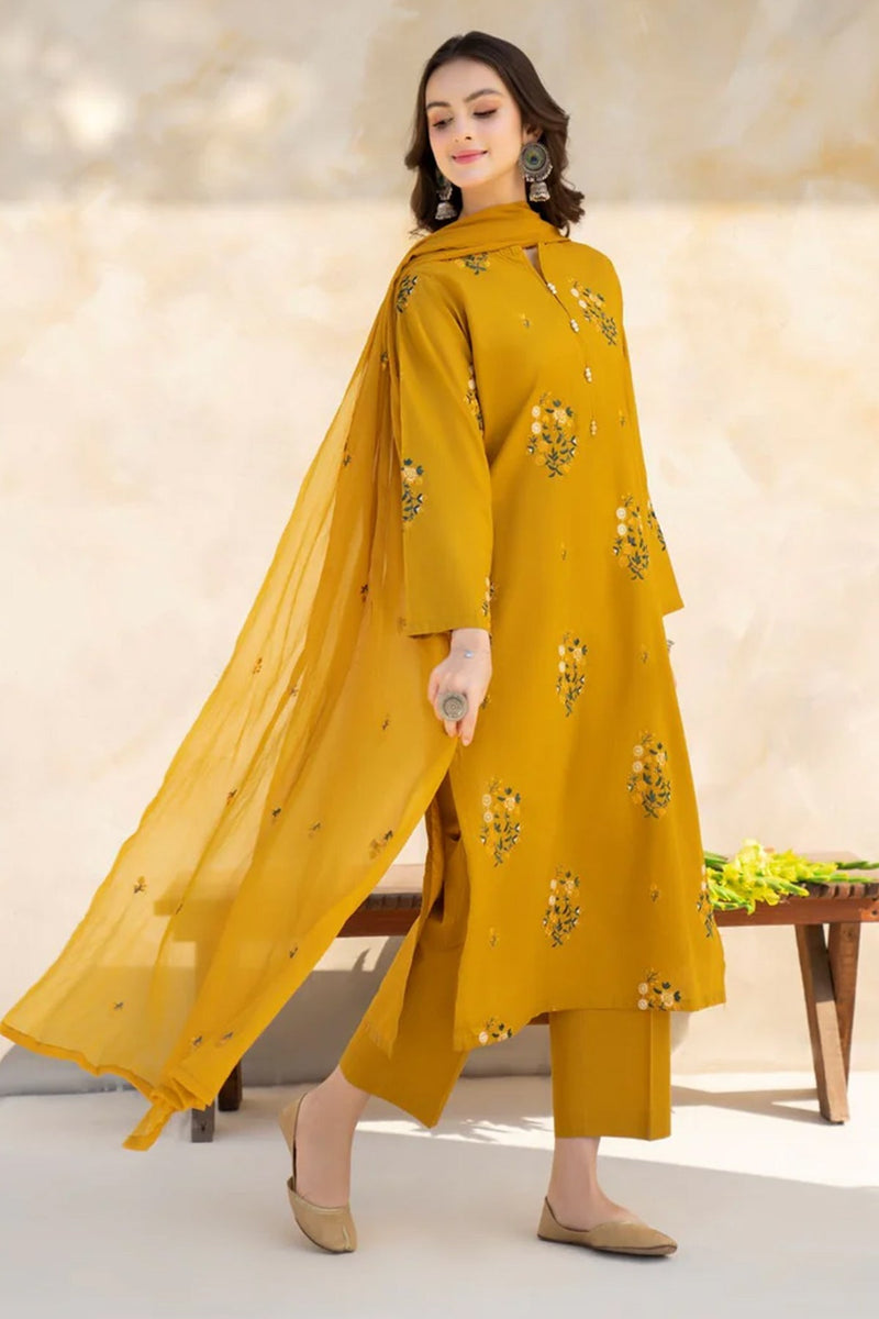 BAROQUE - 3PC LAWN EMBROIDERED FL-S95