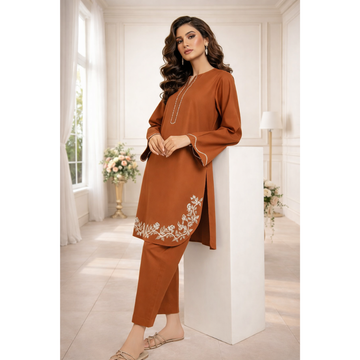 2 PC Un-Stitch Lawn Embroided Suit JA-206