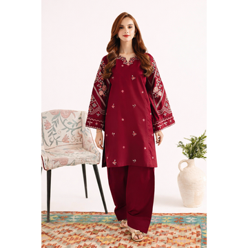 2 PC Un-Stitch Lawn Embroided Suit JA-203