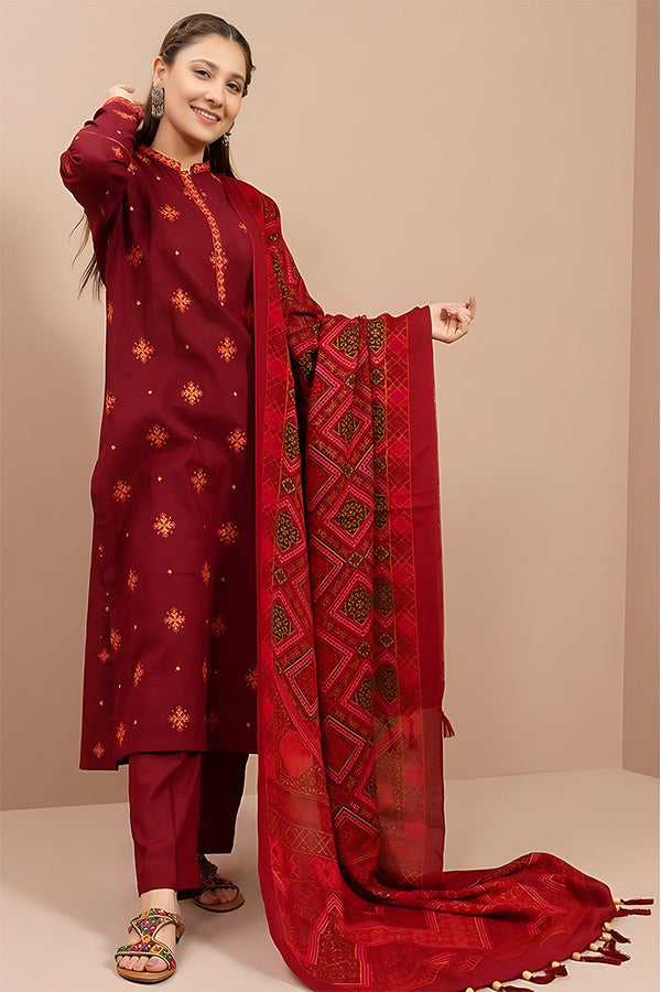 KAYSERIA - 3PC DHANAK EMBROIDERED JA-W68