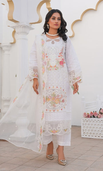 3 Piece Stitched Cotton Embroided Suit EJ-140