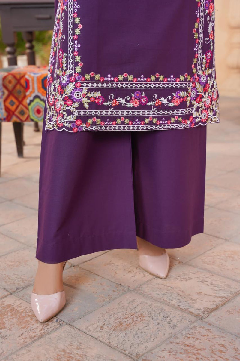2 Piece Stitched Cotton Lawn Embroided-Suit EJ-143