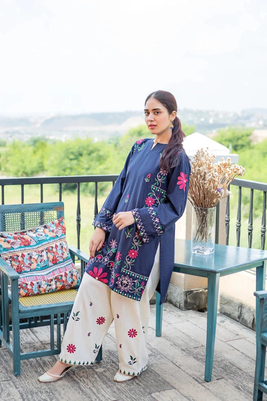 Urge Pret 2 PC  Stitched Lawn Embroided Suit JA-208 S