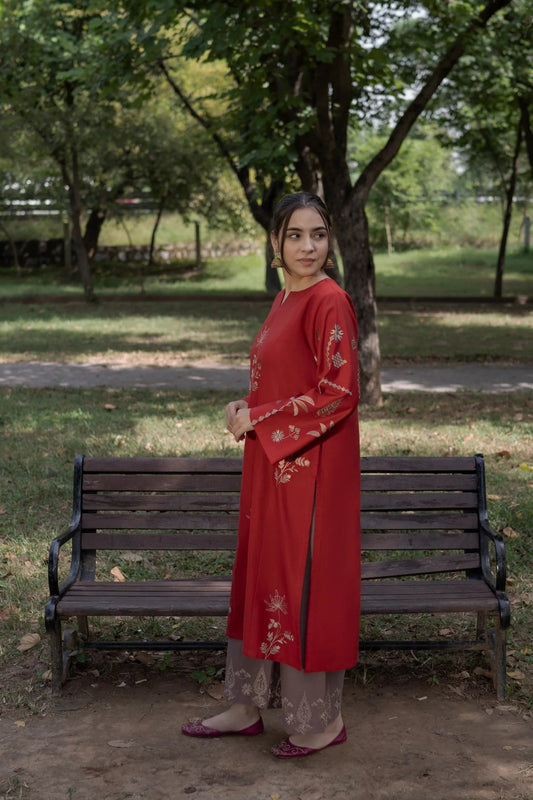 Urge Pret 2PC  Stitched Lawn Embroided Suit JA-209 S