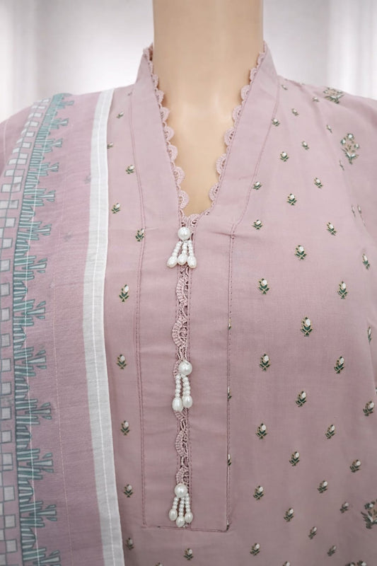 3 Piece Stitched Cotton Lawn Embroided-Suit EJ-222