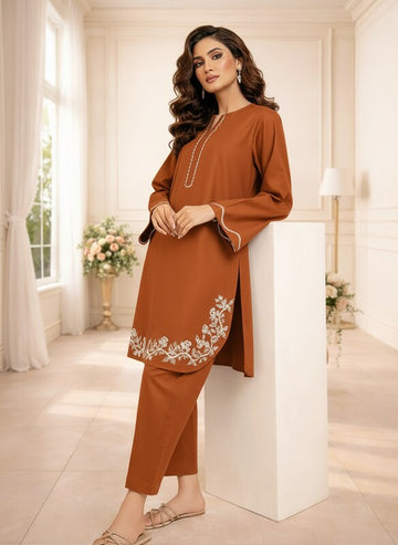 2 PC Stitched Lawn Embroided Suit JA-206 S