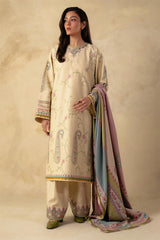 ZARA SHAH JAHAN - 3PC DHANAK EMBROIDERED FL-W81