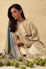 ZARA SHAH JAHAN - 3PC DHANAK EMBROIDERED FL-W81