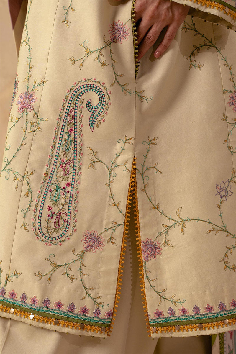 ZARA SHAH JAHAN - 3PC DHANAK EMBROIDERED FL-W81
