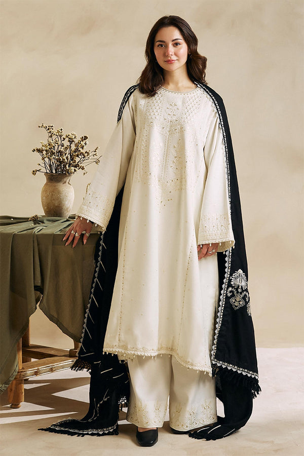 ZARA SHAH JAHAN - 3PC DHANAK EMBROIDERED JA-80W