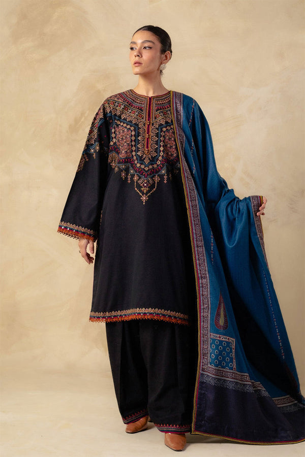 ZARA SHAH JAHAN - 3PC DHANAK EMBROIDERED JA-W143