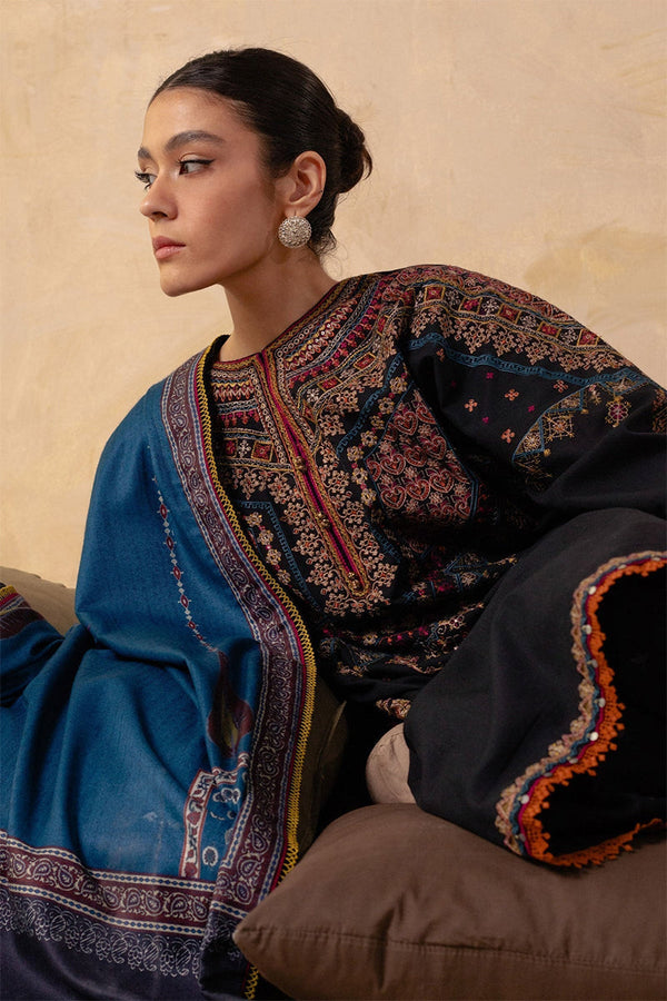 ZARA SHAH JAHAN - 3PC DHANAK EMBROIDERED JA-W143