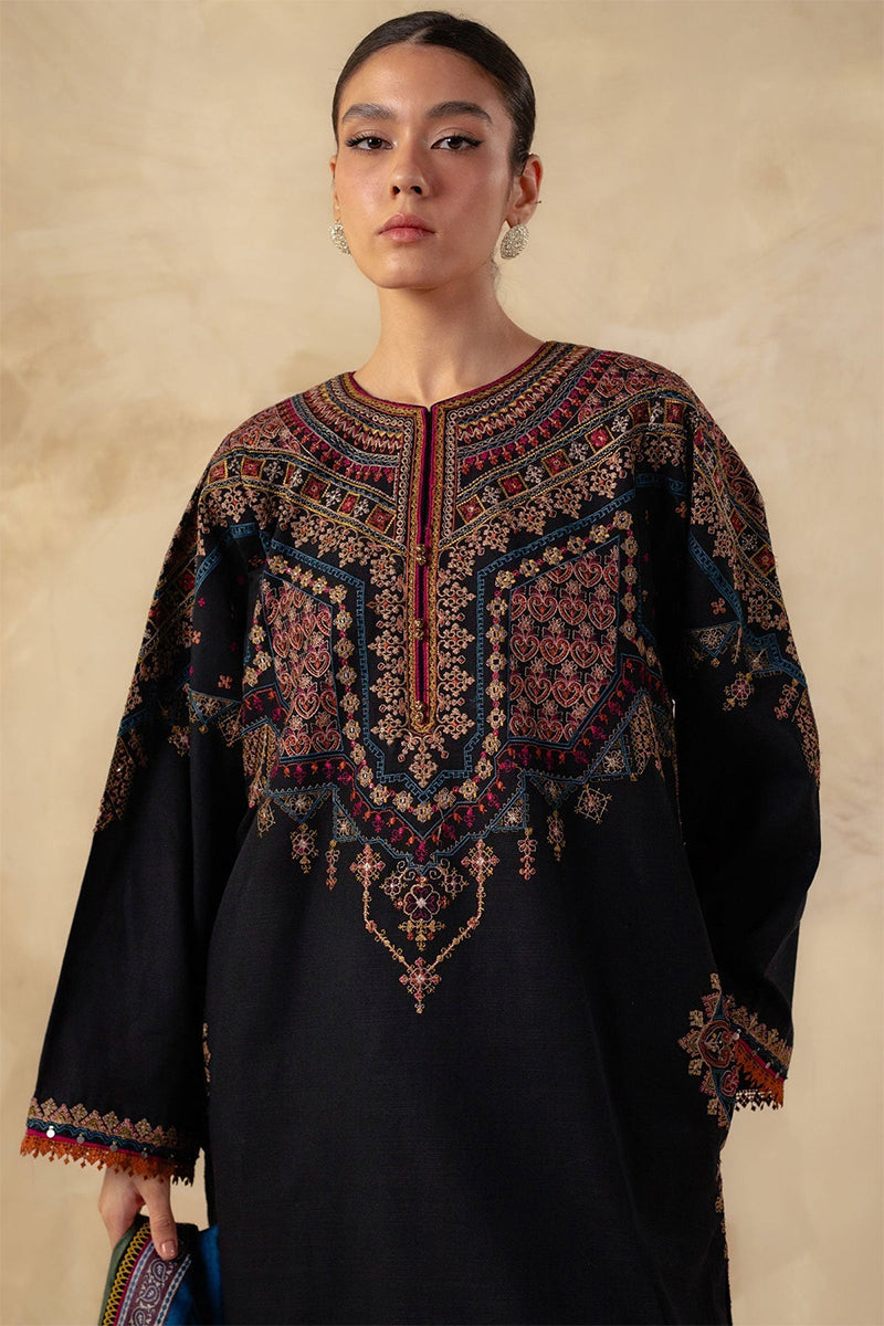 ZARA SHAH JAHAN - 3PC DHANAK EMBROIDERED JA-W143