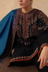 ZARA SHAH JAHAN - 3PC DHANAK EMBROIDERED JA-W143