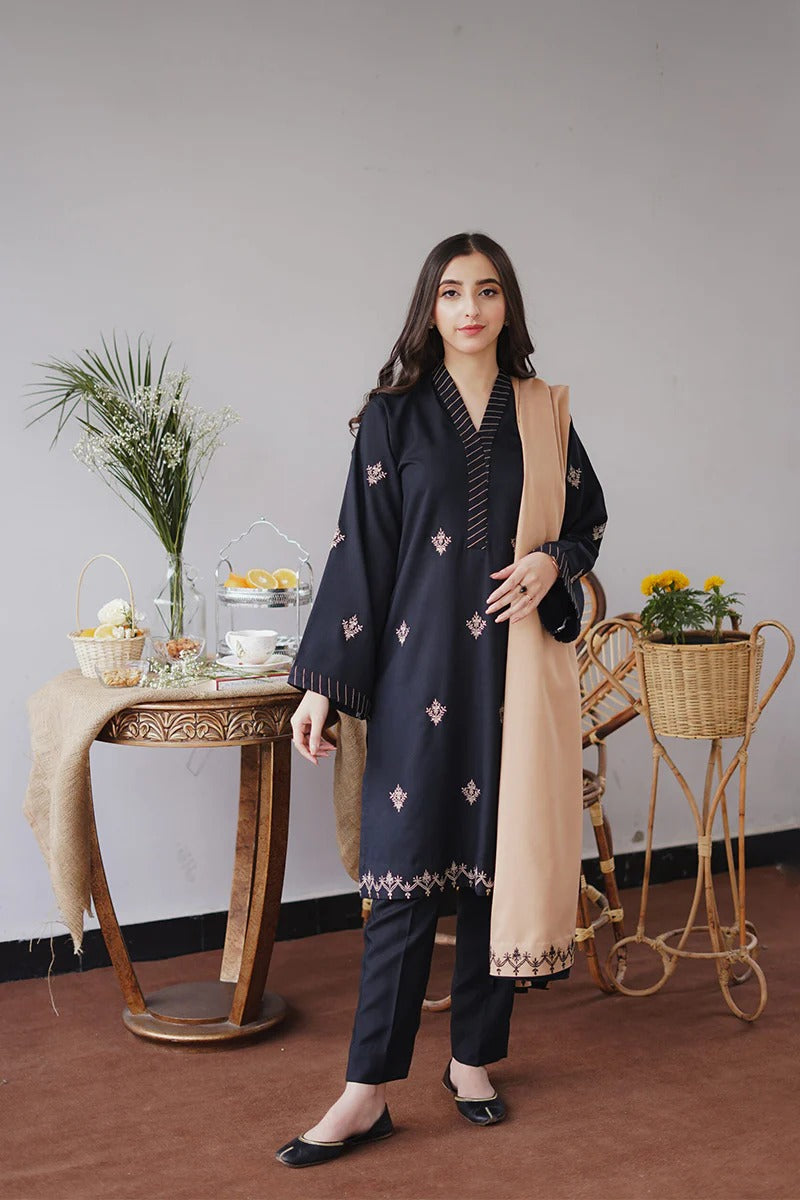 AISLING - 3PC DHANAK EMBROIDERED JA-163