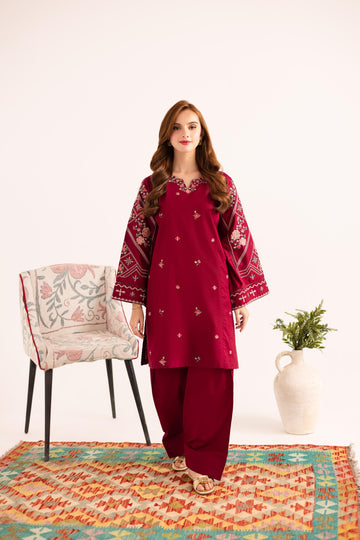 2 PC Cotton Lawn Embroided Suit JA-203