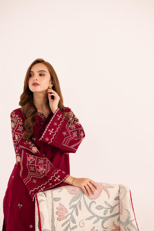 2 PC Cotton Lawn Embroided Suit JA-203