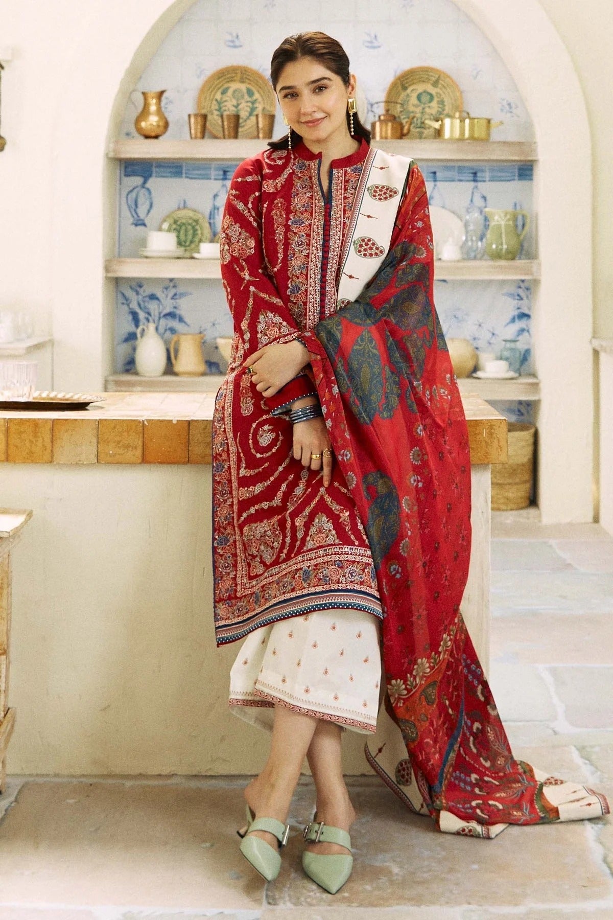 3PC ZARA SHAH JAHAN - DHANAK EMBROIDERED JA-130