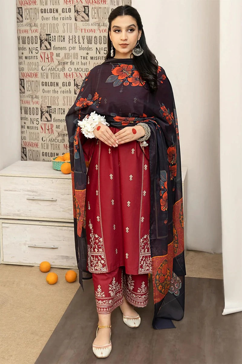 URGE - 3PC DHANAK EMBROIDERED JA-151