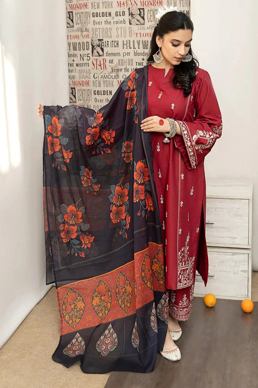 URGE - 3PC DHANAK EMBROIDERED JA-151