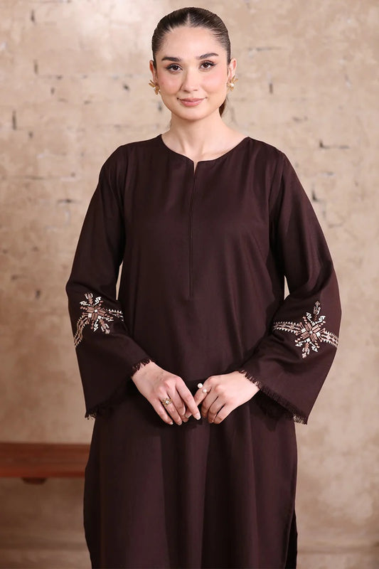 Umber  2PC DHANAK EMBROIDERED JA-119